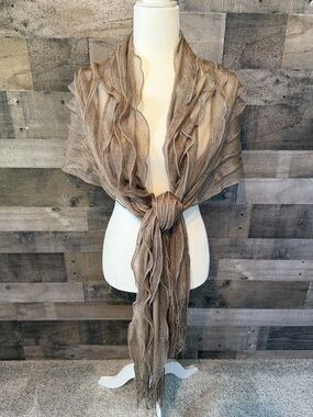 Long Boho Scarf with ruffles